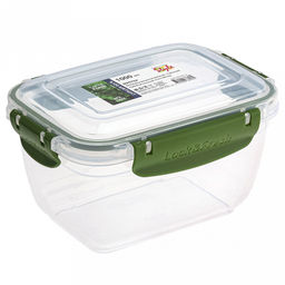 Контейнер для продуктов пластмассовый Мастер 1л, глубокий, прямоугольный, с клипсами, воздухонепроницаемый (герметичный), съемный силиконовый уплотнитель, подходит для СВЧ, цвета микс (Россия) - Домашняя мода фото 3