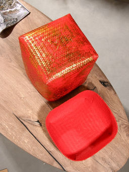 Корзинка плетёная «Голден», 25×25×30 см, розовая