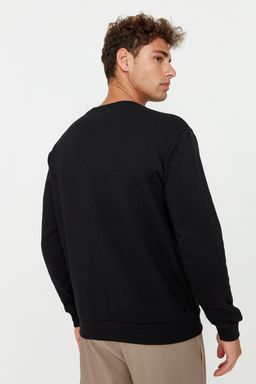 Siyah Regular/Normal Kesim Ici Polar/S?cak Tutan Sweatshirt TMNAW21SW1208