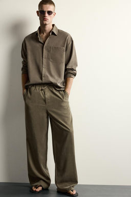 PANTAL?N FLUIDO RELAXED FIT / Marr?n - Zara фото 5
