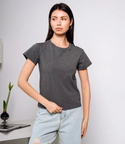 Футболка #КТ250360, тёмно-серый меланж