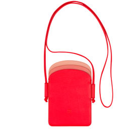 Итальянская кожаная сумочка для телефона DuDu серии Minorca | огненно-красный