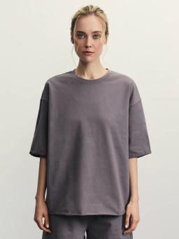 Футболка оверсайз из футера / Zarina  фото 3