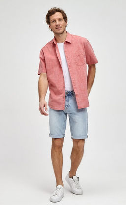 Рубашка к/р лен F111-0450 red - Fine joyce фото 4
