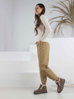 Ботинки 307.от11br. коричневый капучино замша/Шерсть