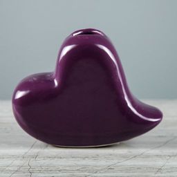 Ваза настольная "Сердце", фиолетовая, 9 см, керамика
