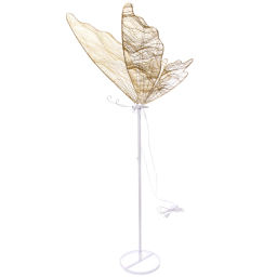Фигура светодиодная "Волшебная Бабочка" на стойке h-2,08м, длина крыла 100 см, без движения,220v,Теплый белый