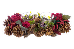 Новогоднее украшение подсвечник 33*15*8 см Санта на 2 свечи, прямоугольный - Elan gallery фото 4