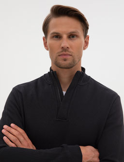 Siyah Regular Fit Sweatshirt - Pierre cardin фото 2