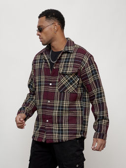 Ветровка рубашка мужская букле бордового цвета 58378Bo - Mtforce фото 2