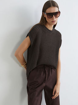 Bisiklet Yaka Ajurlu Kad?n Triko Kazak