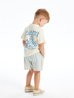 Resort Yaka Mickey Mouse Bask?l? Erkek Bebek Ti??rt ve ?ort 2li Tak?m