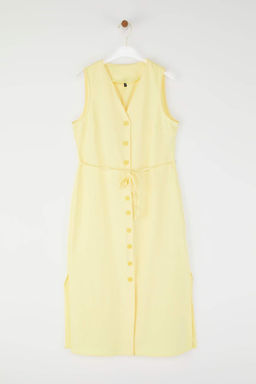 Trendyolmilla Lacivert Kusakl? Keten Kar?s?ml? Midi Dokuma Gomlek Elbise TWOSS25EL00651  фото 17