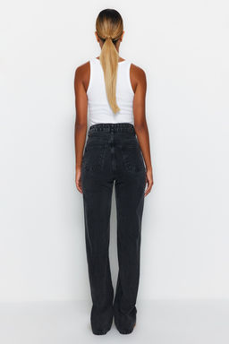 Antrasit Yuksek Bel Genis Paca Wide Leg Smoke Jeans TWOAW24JE00089