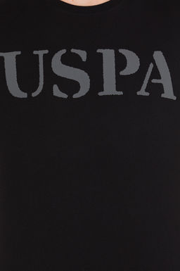 Мужская черная базовая футболка с круглым вырезом - U.s. polo assn фото 6