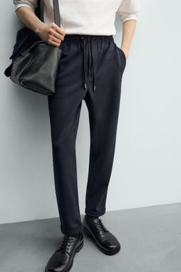 COMFORT NON-IRON JOGGER WAIST TROUSERS - Zara фото 18