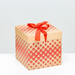 Цена за 12 шт. Коробка Самосборная Горошек крафт 15х15х15 см