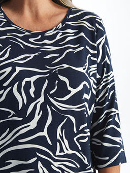 Bisiklet Yaka Desenli Kad?n Bluz