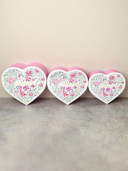 Коробка подарочная 3 штуки Сердце / 1155 /уп 24/16*18.3*7/18*20.3*8/20*22.3*9cm - ГалеонТрейд фото 3