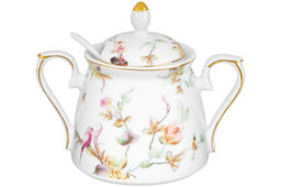 Сахарница 400 мл 15*10*11,5 см Певчие птички с ложкой NEW BONE CHINA, фарфор - Elan gallery фото 5