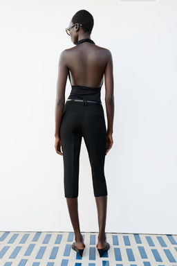 PANTAL?N CAPRI CINTUR?N / Negro - Zara фото 4