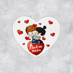 Цена за 20 шт. Открытка-валентинка Люблю тебя, 14 февраля, парочка, 7?6 см