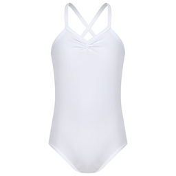 Купальник гимнастический Grace Dance, на тонких бретелях, р. 30, цвет белый  фото 8