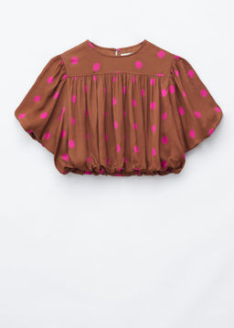 Camiseta recortada fruncida