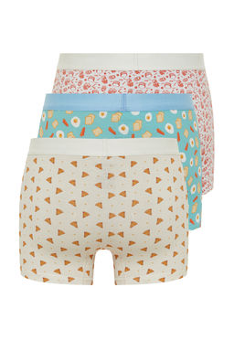 TRENDYOL MAN Cok Renkli 3lu Paket Yiyecek Desenli Pamuklu Boxer TMNSS24BX00007 - Trendyolmilla фото 2