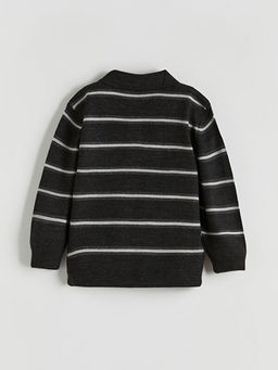 Polo Yaka ?izgili Erkek ?ocuk Triko Kazak