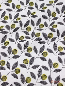 Теплый хлопок Ягода на веточке цв.белый, СОРТ2, ш.1.46м, хлопок-100%, 160гр/м.кв