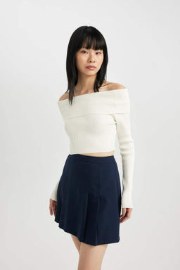Cool Slim Fit свитер с открытыми плечами - Defacto фото 3
