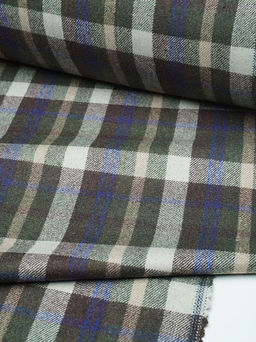 Шерсть пальтово-костюмная Твид Клетка цв.молочный/коричневый/зеленый, ш.1.5м, шерсть-60%, п/э-40% - Купава фото 16