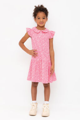 Crockid _ КР 5928-1/неоновый розовый,цветочки к555 платье для дев  фото 10