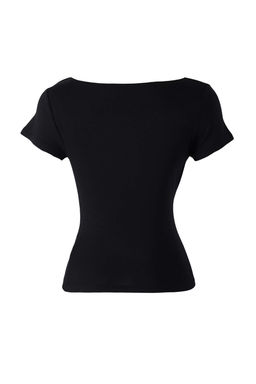 Siyah Buzgu/Drape Detayl? Fitted/Vucuda Oturan Orme Bluz TWOSS25BZ00278