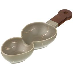 МЕНАЖНИЦА С ДЕРЕВЯННОЙ РУЧКОЙ КОЛЛЕКЦИЯ ЗОЛОТОЙ МРАМОР ЦВЕТ: GRAY 34*11,3*5 СМ - Lefard фото 2