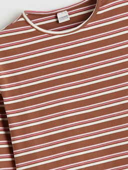 Bisiklet Yaka ?izgili K?z ?ocuk Ti??rt