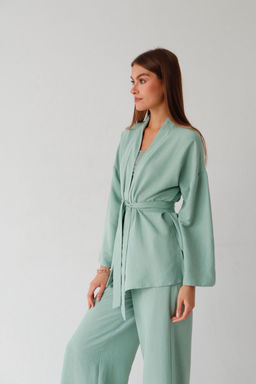 9363 Костюм из кимоно и брюк-палаццо в цвете мята - Martichelli фото 17