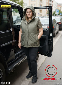 Жилетка женская с капюшоном