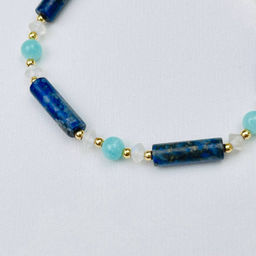 Браслет из Лазурита, Амазонита и Лунного камня 16 см +