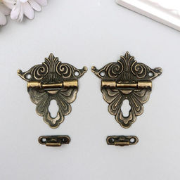 Цена за 2 шт. Замок для шкатулки металл «Узорная», набор 2 шт., 4.8×4.5 см