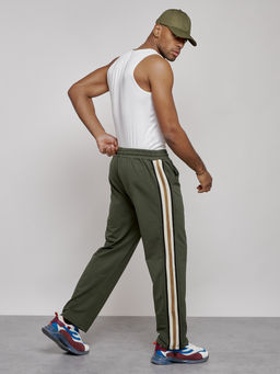 Широкие спортивные штаны трикотажные мужские цвета хаки 12903Kh - Mtforce фото 25