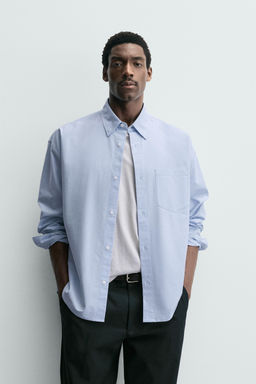 Рубашка Oversized Fit Oxford голубая