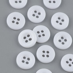Цена за 1000 шт. Пуговица 4 прокола, d = 10 мм, цвет белый, цена за 1 штуку