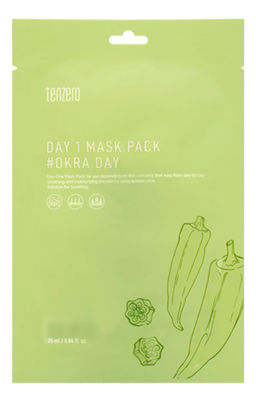 Tenzero Day 1 Mask Pack Okra Day - Тканевая маска для лица с экстрактом бамии, 25мл