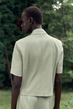 SHORT SLEEVE LINEN BLEND BLAZER - Zara фото 13