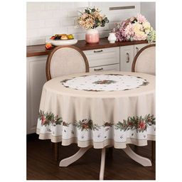 СКАТЕРТЬ КРУГЛАЯ CELEBRATION 190СМ ,БЕЖЕВЫЙ, 100