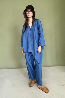 Брюки-бананы DENIM086/01/Синий