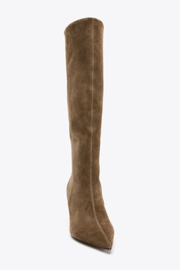 SPLIT SUEDE STILETTO HEEL BOOTS - Zara фото 6