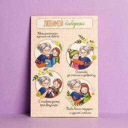 Цена за 10 шт. Открытка «Любимой бабушке», 12×18 см